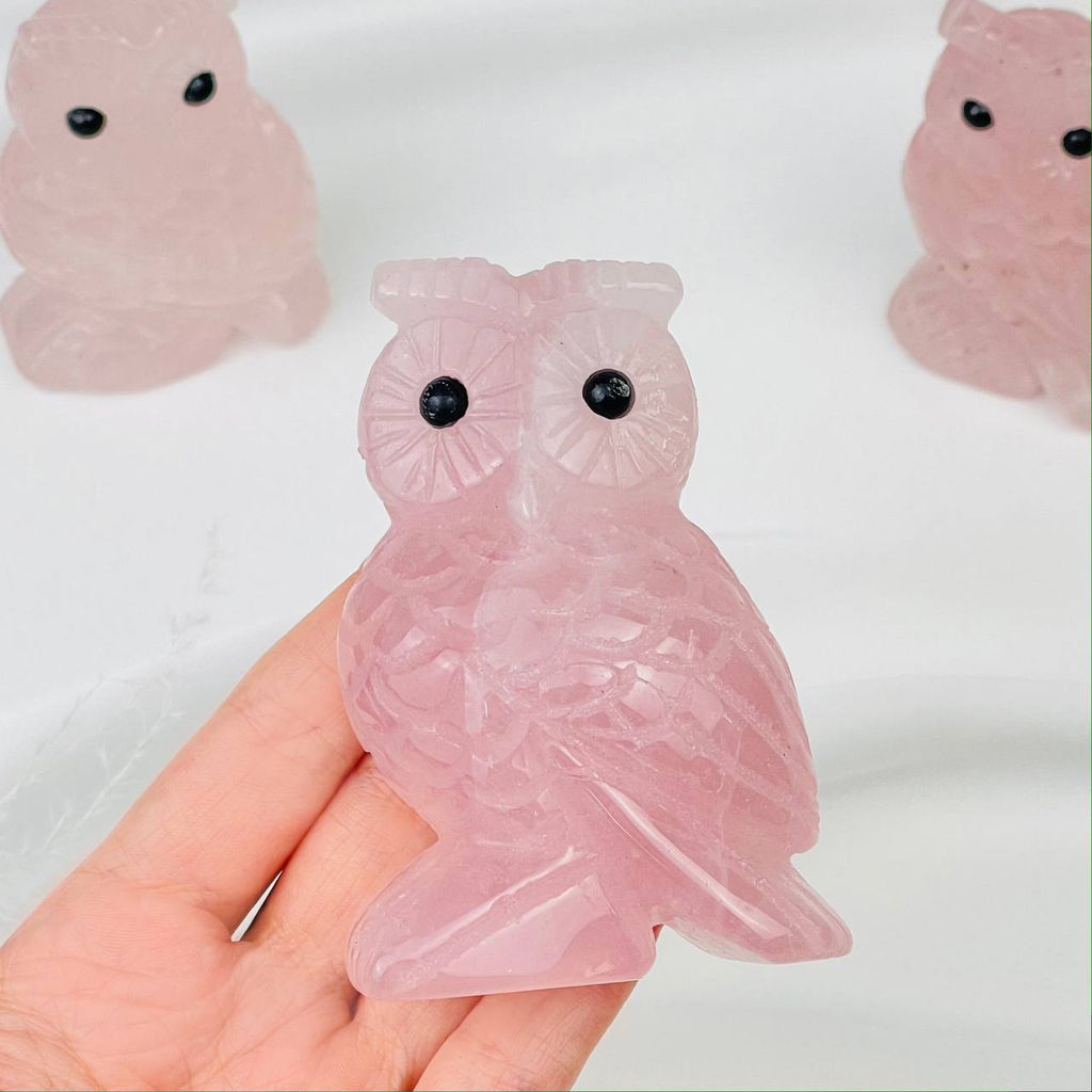 Фигурка Сова из Розового кварца