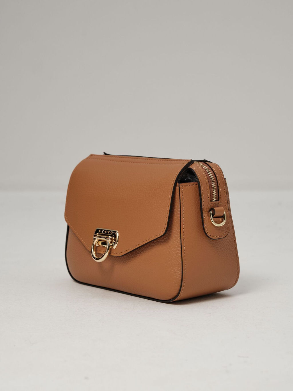 Сумка кожаная через плечо Azaro 3684 коричневый лист