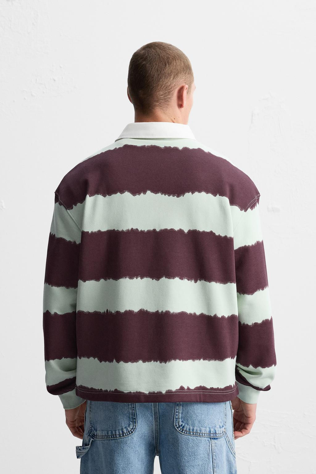 TIE-DYE STRIPE PRINT POLO SHIRT - Zara фото 3