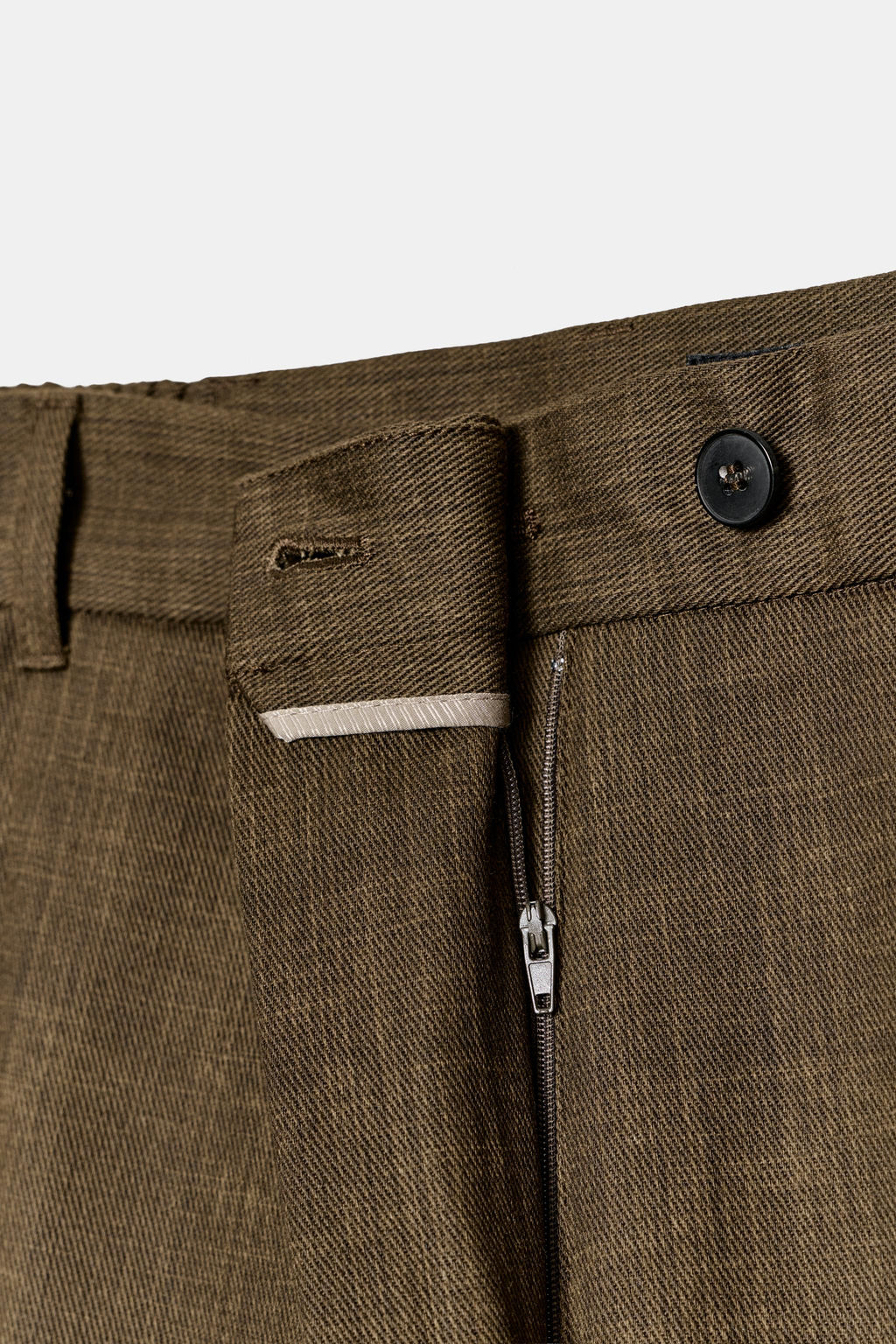 PANTAL?N CROPPED PINZAS ZW COLLECTION / Khaki - Zara фото 6