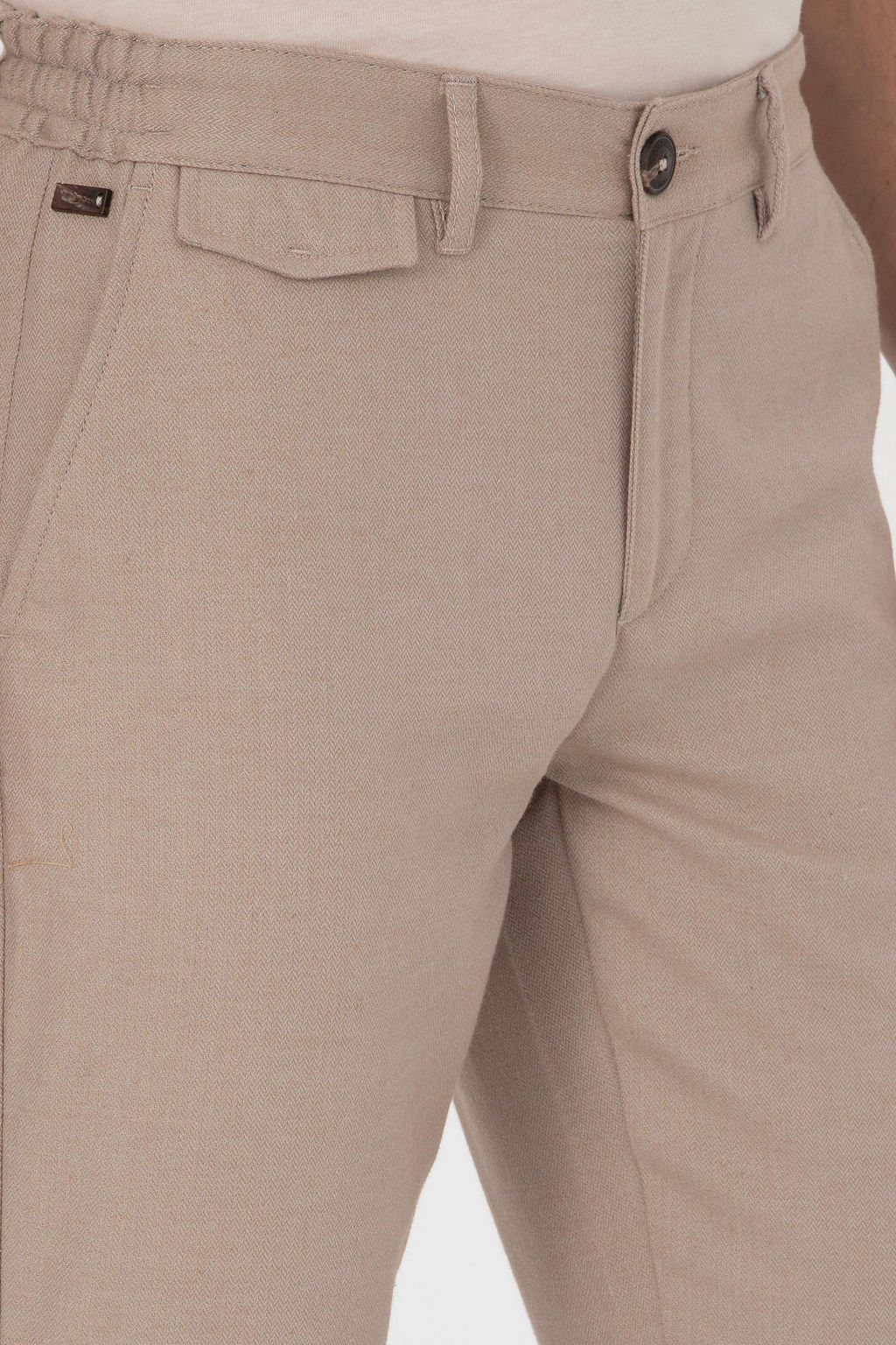 Erkek Slim Fit Camel Kanvas Pantolon - U.s. polo assn фото 5
