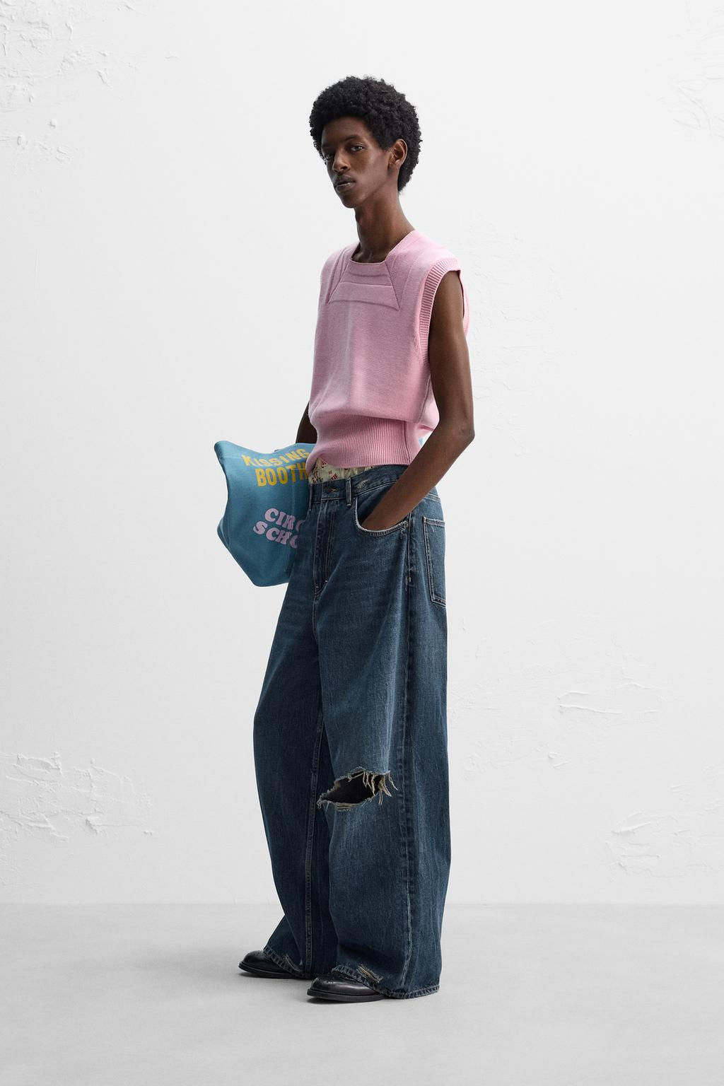 RIPPED BAGGY FIT JEANS X HARRY LAMBERT - Zara фото 4