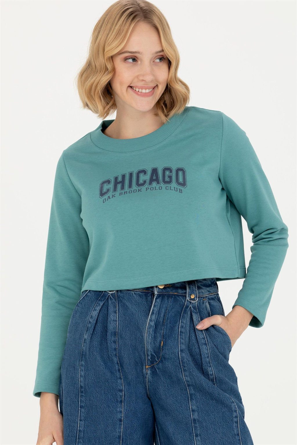 U. S. Polo Assn Женский мятный свитшот с круглым вырезом - U.s. polo assn фото 8