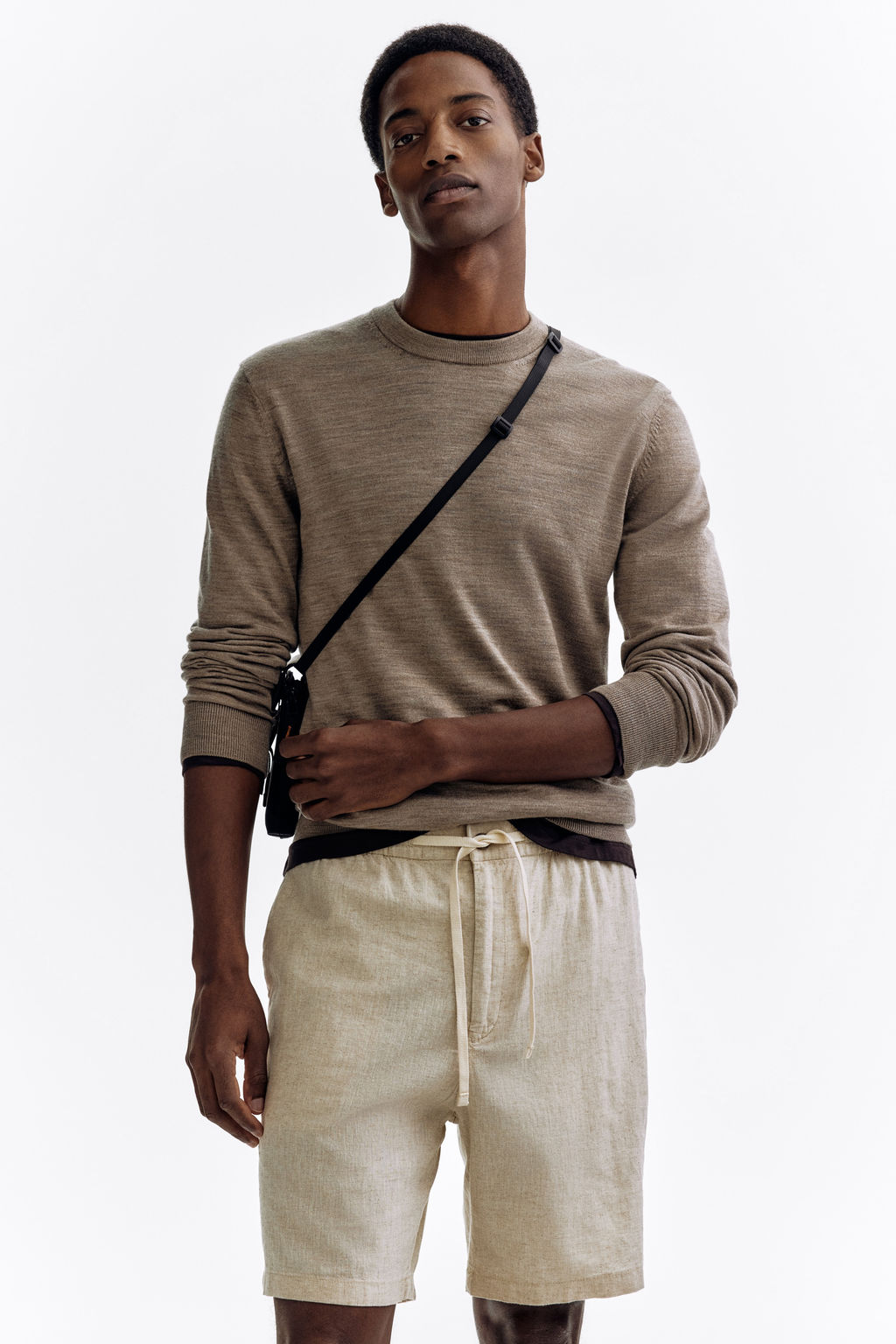 Pantal?n corto en mezcla de lino Regular Fit - H&m фото 3