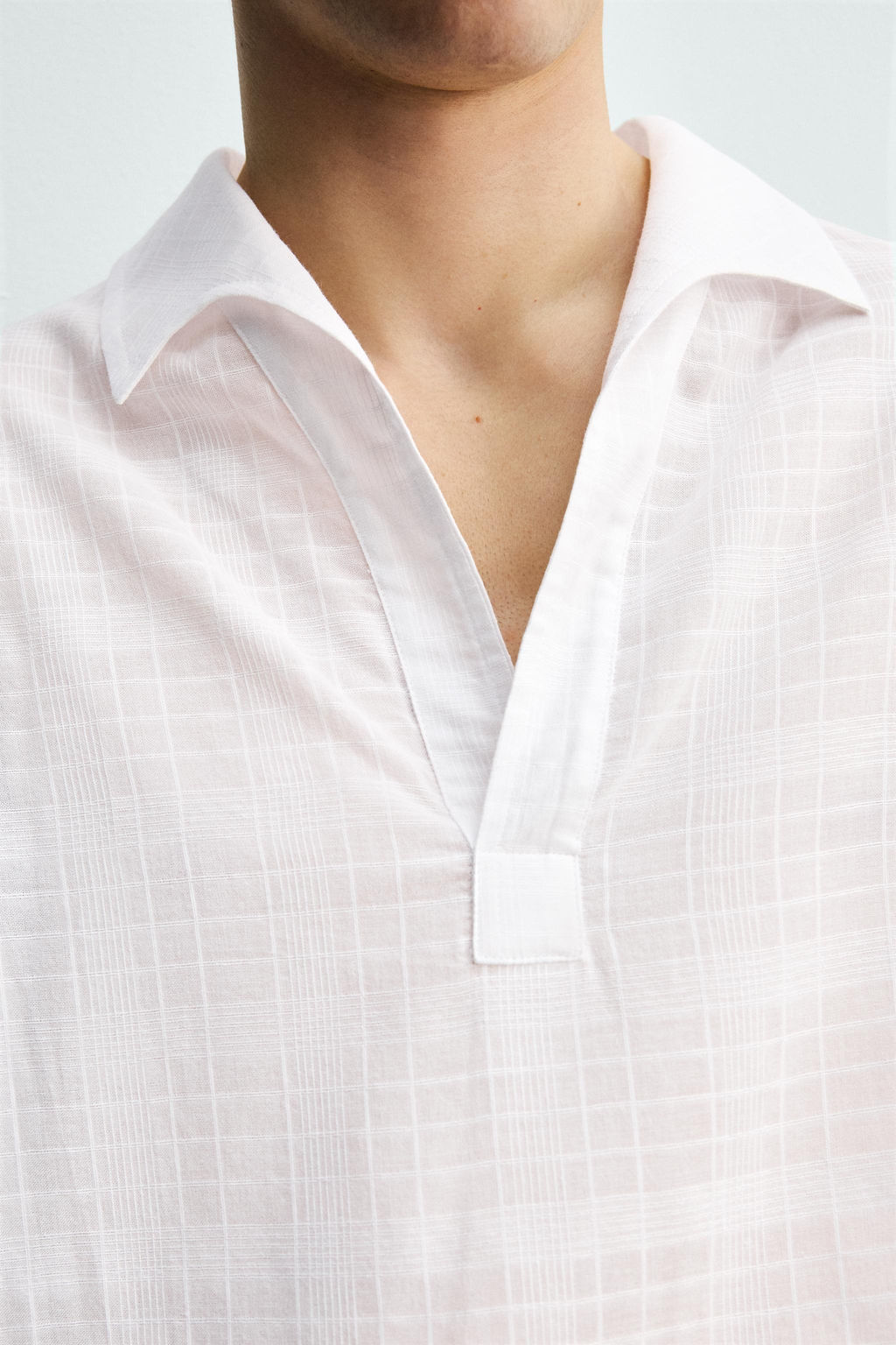 CAMISA POLO ESTRUCTURA / Blanco - Zara фото 7
