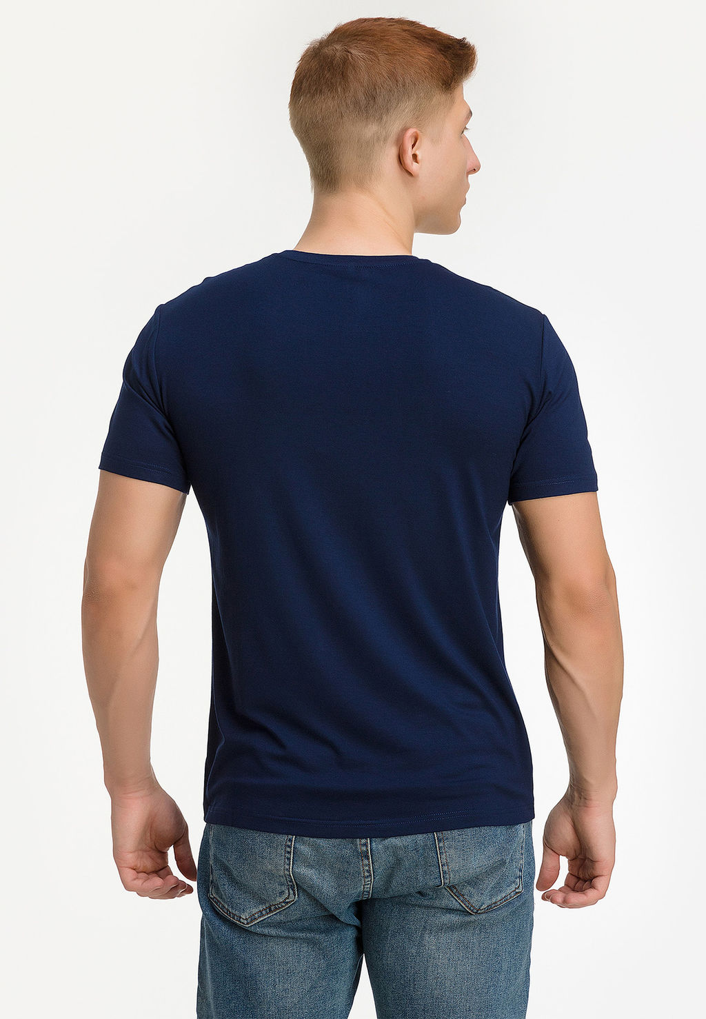 Футболка мужская короткий рукав GREG G145-V-52203 (т-синий)  фото 8