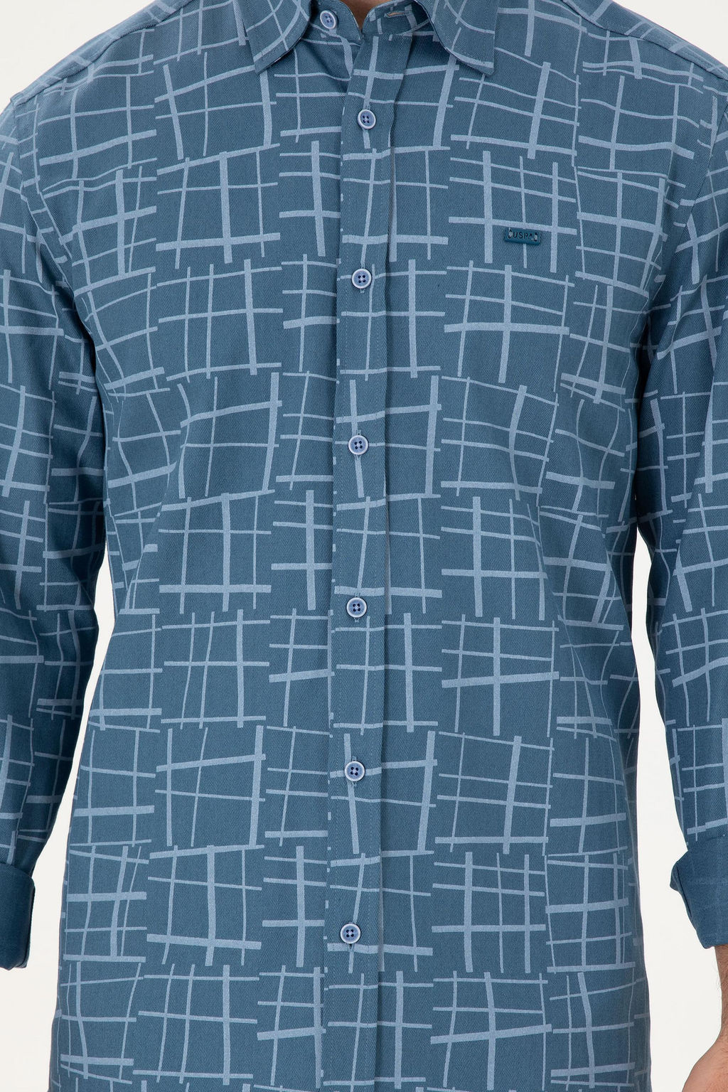 Мужская голубая рубашка с длинным рукавом - U.s. polo assn фото 6