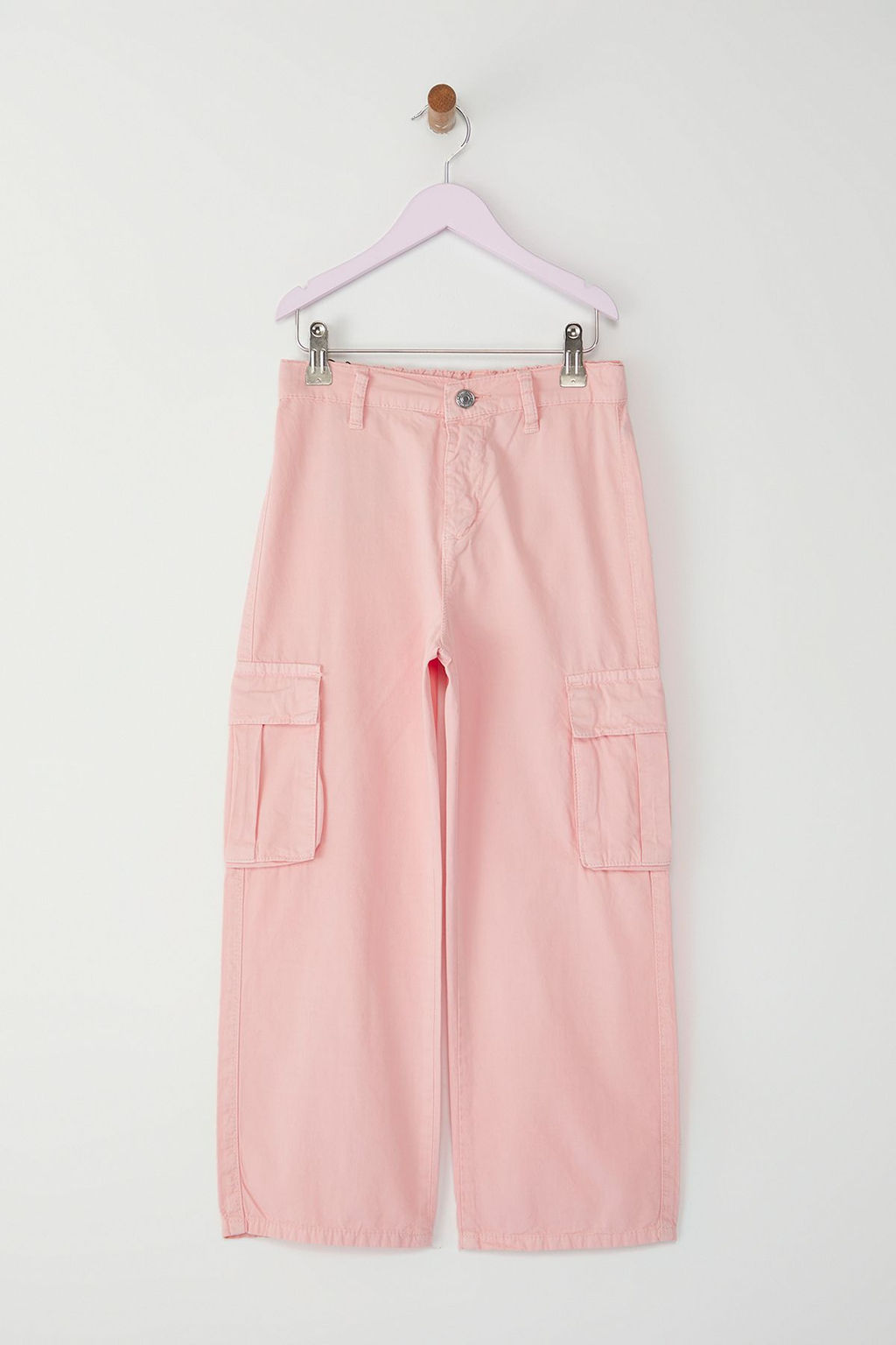 Pembe K?z Cocuk %100 Pamuk Cep Detayl? Wide Leg Lastikli Dokuma Pantolon TKDSS25PL00004 - Trendyolmilla фото 4