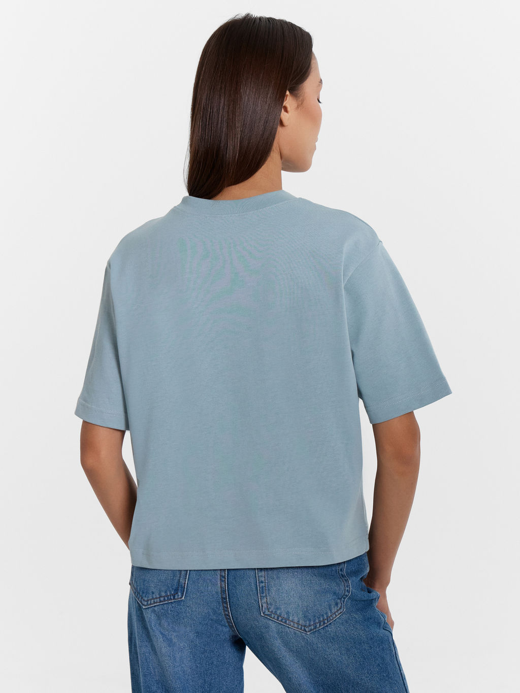 Футболка женская в синем оттенке сланец 302862 - Mark formelle фото 5