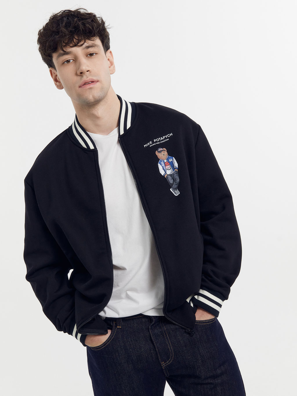 Толстовка мужская черная с печатью черный +печать 121187/1