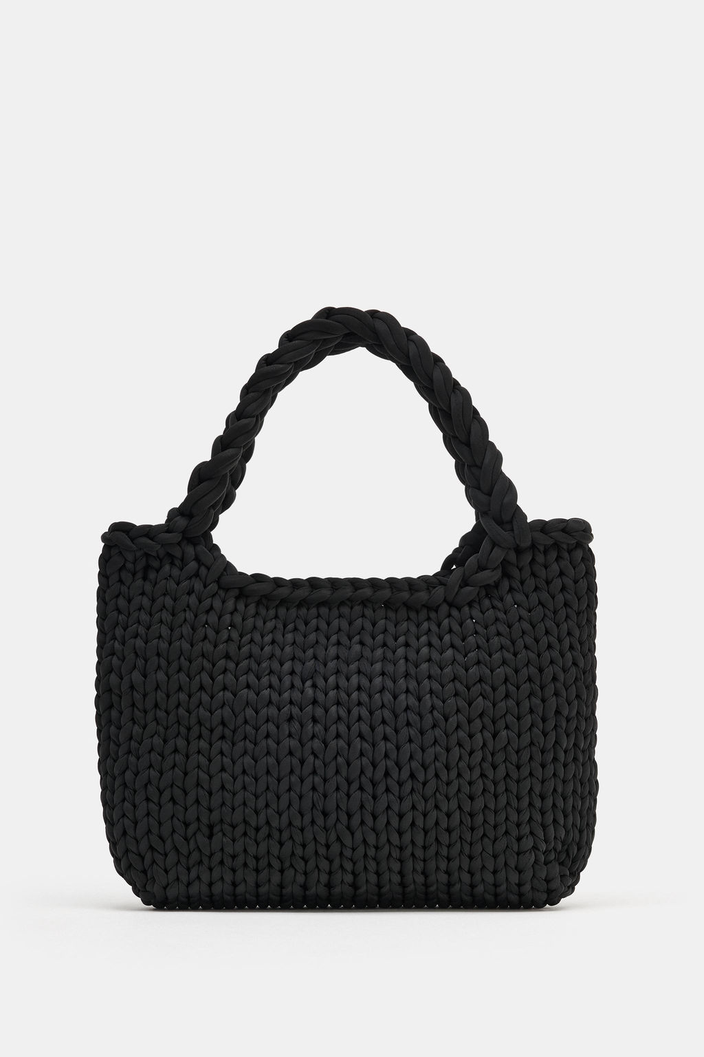BOLSO SHOPPER TRENZADO / Negro - Zara фото 4