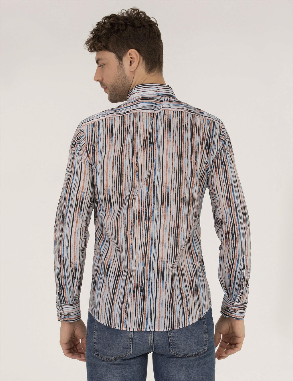 Lacivert Slim Fit Uzun Kollu G_mlek - Pierre cardin фото 5