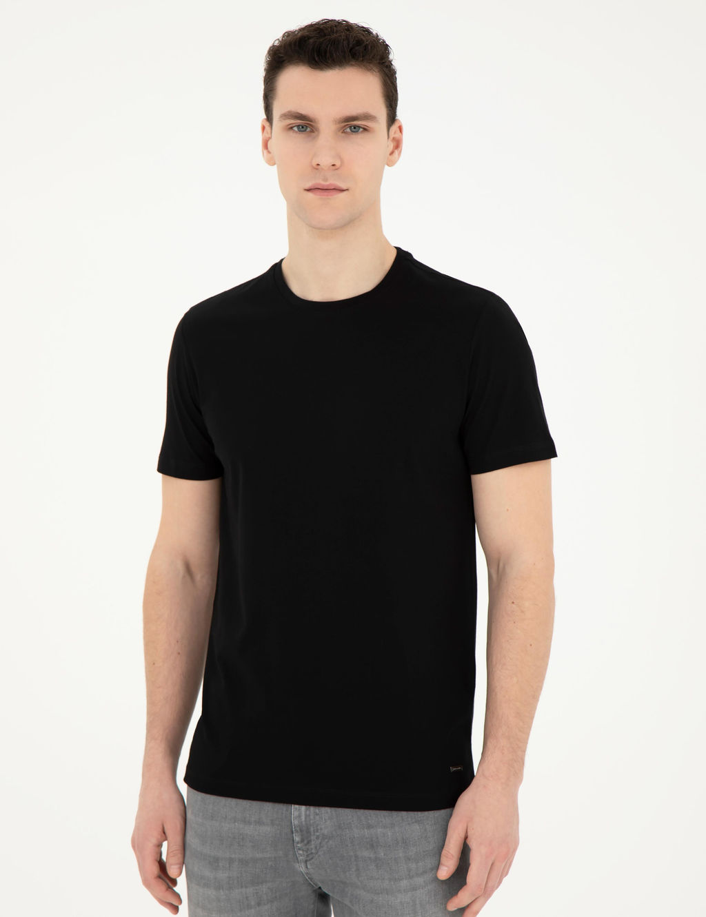 Siyah Slim Fit Ti__rt