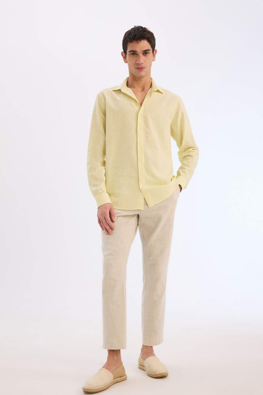 Yazl?k Jogger Pantolon Slim Fit Dar Kesim Duz Paca Pamuklu Cepli - Defacto фото 8