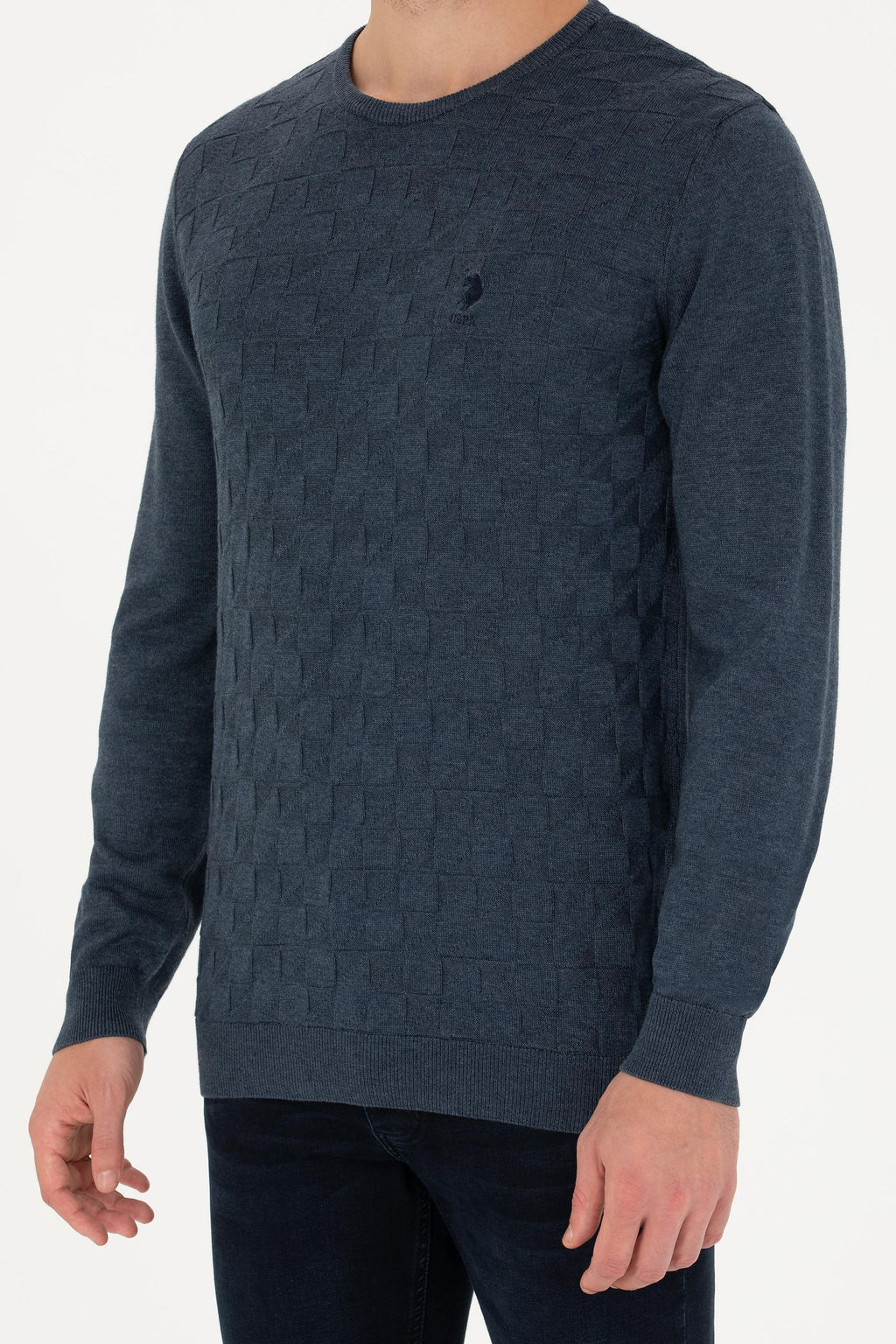 Мужской темно-синий базовый свитер Неожиданная скидка в корзине - U.s. polo assn фото 13