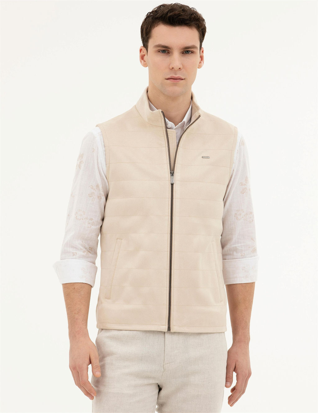 Bej Deri Yelek - Pierre cardin фото 3