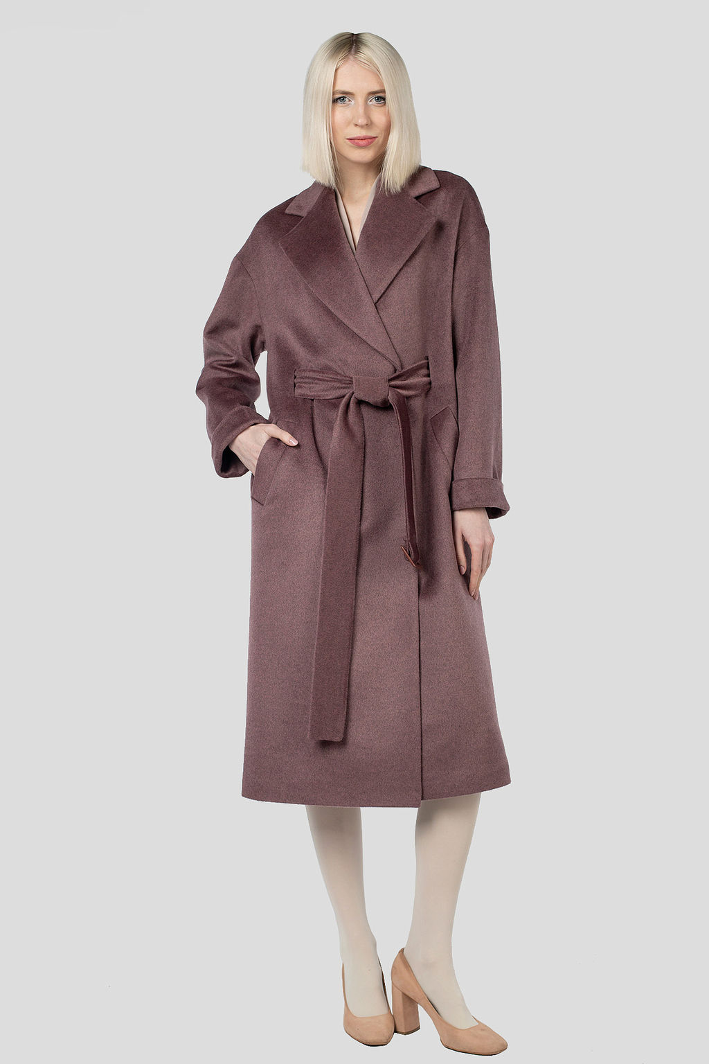 Пальто женское демисезонное (пояс) - El podio фото 9