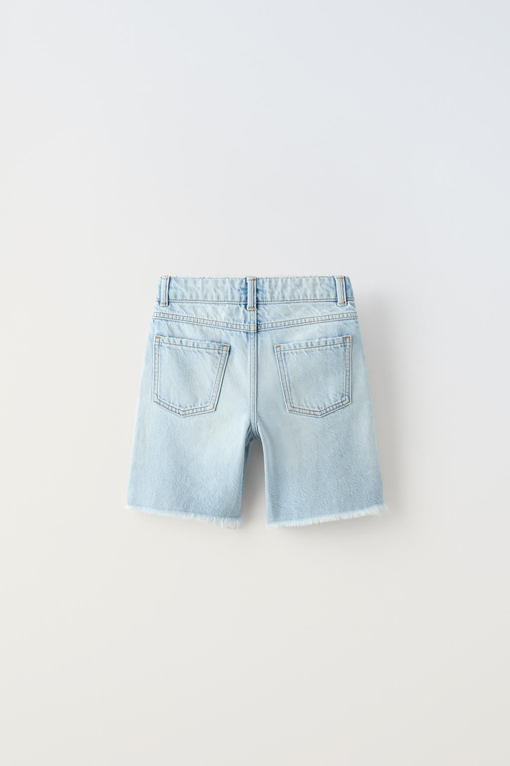 RIPPED DENIM BERMUDA SHORTS - Zara фото 2