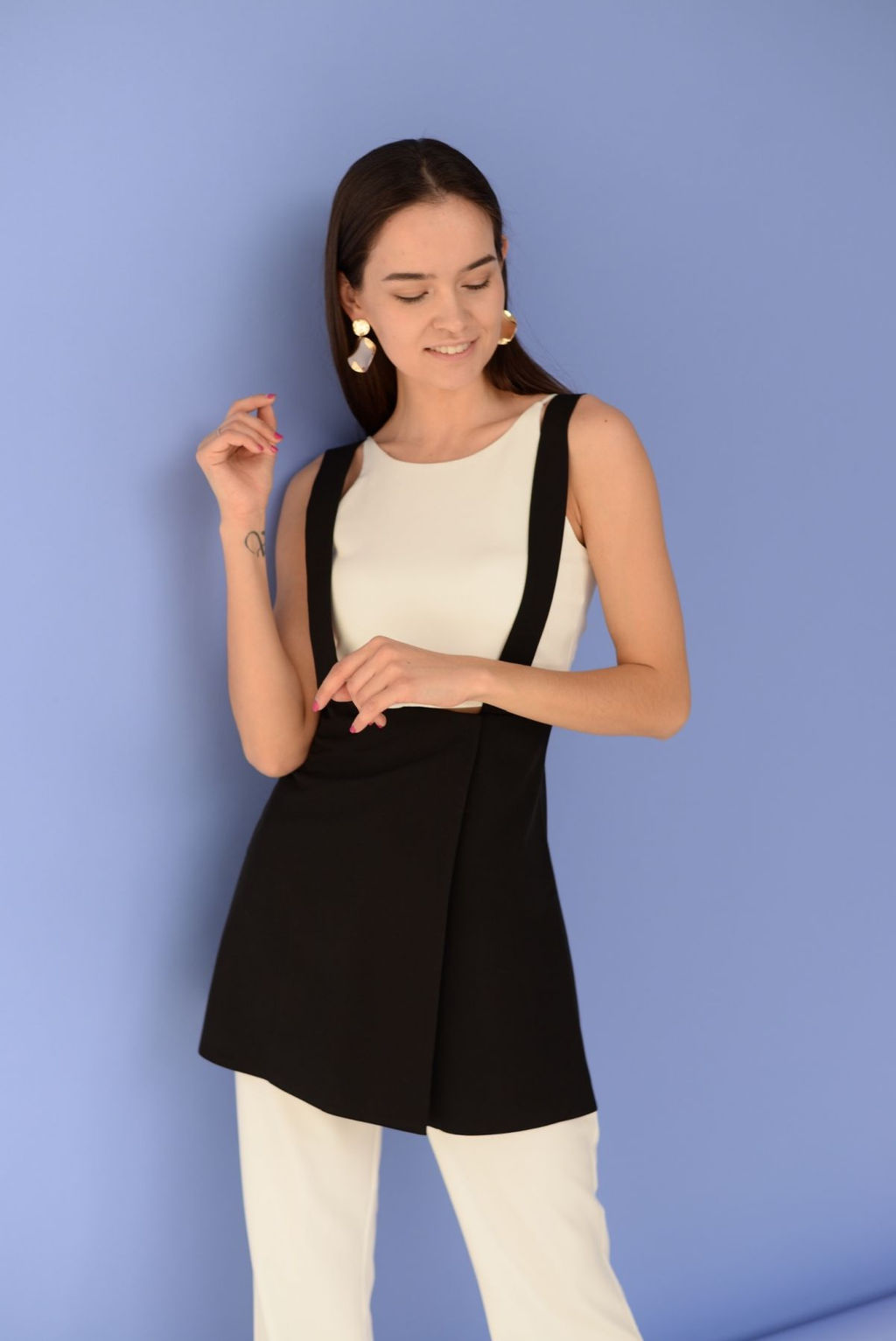 11970 Юбка-баска на бретелях чёрная - Martichelli фото 14