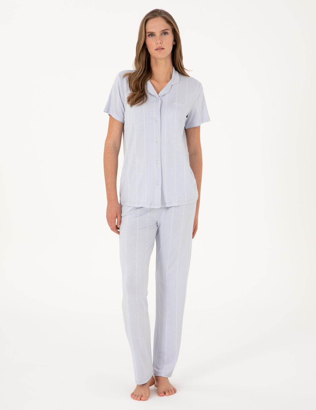 Mavi K_sakollu G_mlek Pijama Tak_m_