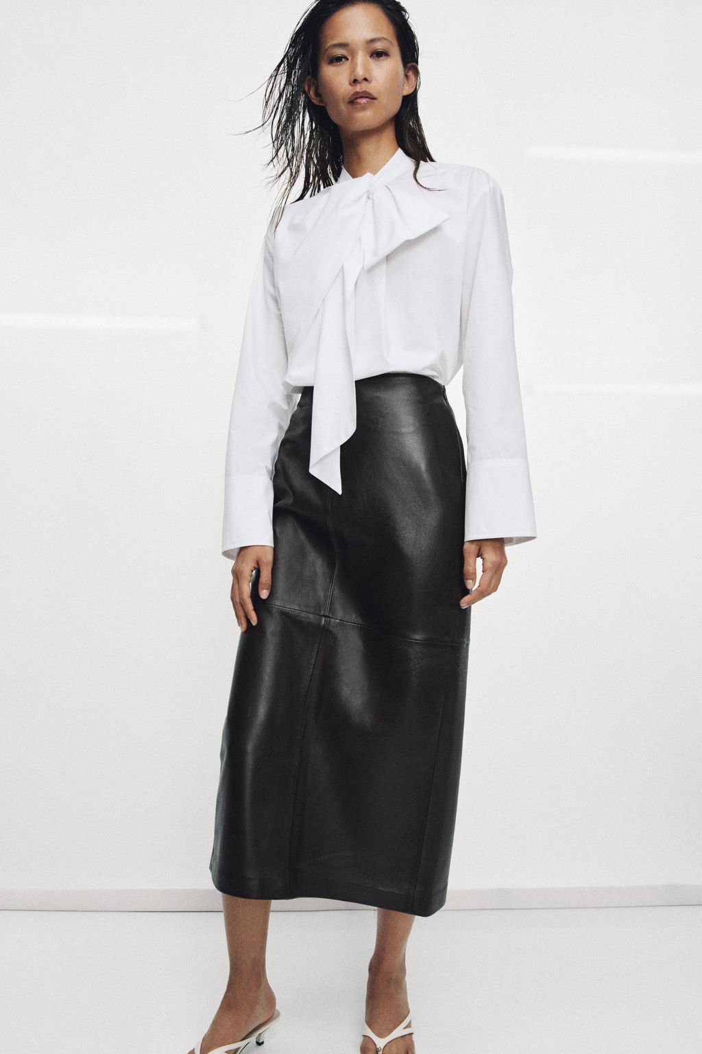 ZW COLLECTION POPLIN SHIRT WITH TIE DETAIL - Zara фото 18