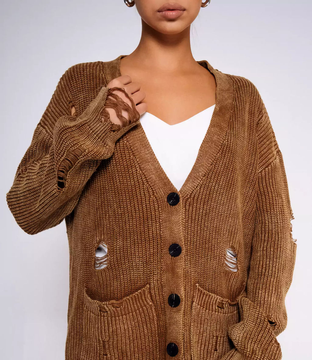 Кардиган #КТ870, коричневый