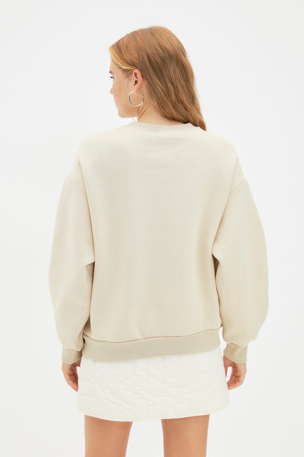 TRENDYOLMILLA Tas Kal?n Ici Polarl? Minimal Bask?l? Balon Kol Orme Sweatshirt TWOAW22SW1864 фото 5