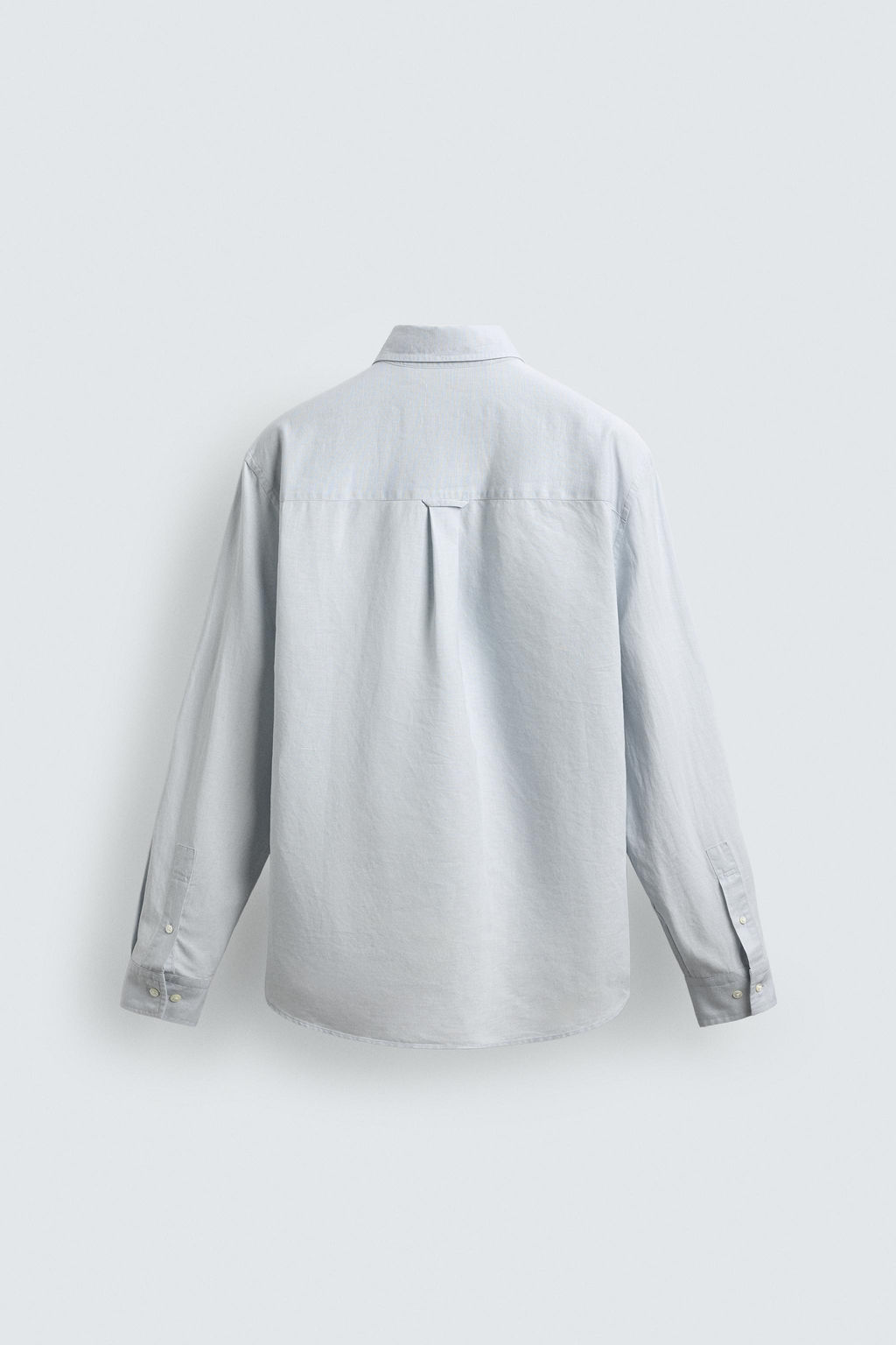 Рубашка Zara Regular Fit из хлопка светло-голубая