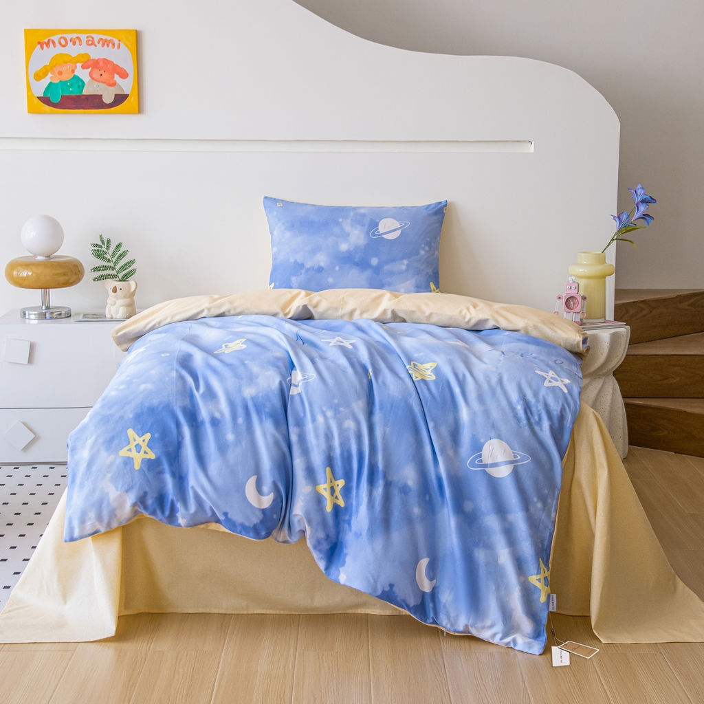Комплект постельного белья на резинке Сатин Люкс KIDS 100% хлопок CDKR081 90*200*25;120*200*25;140*200*25;160*200*25;180*200*25 1.5 спальный 50-70 1 шт