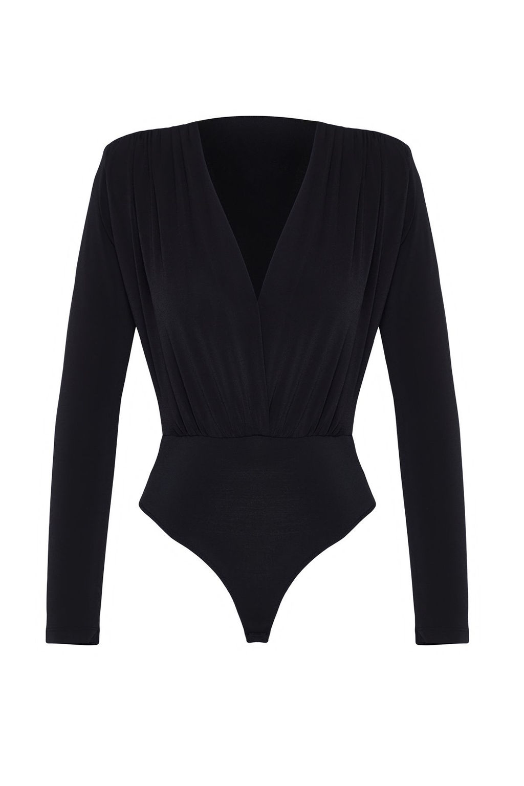 Siyah Kruvaze Yaka Orme Body TPRAW22BD0161
