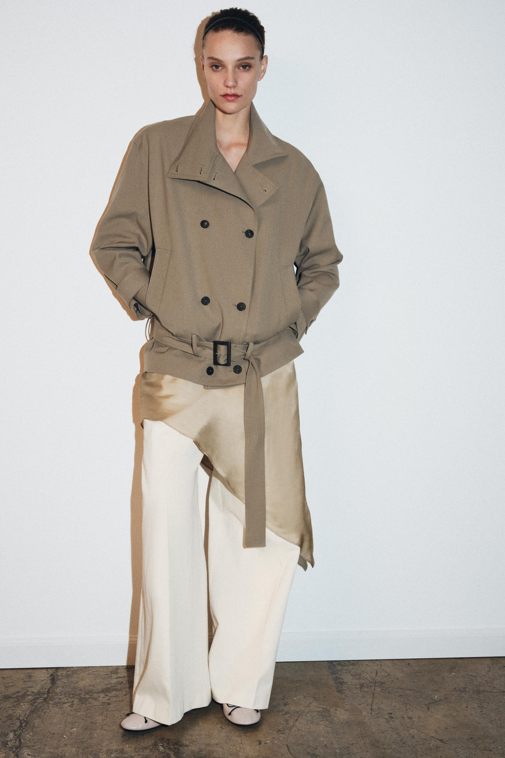 ZW COLLECTION FLOWING JACKET WITH BELT - Zara фото 3