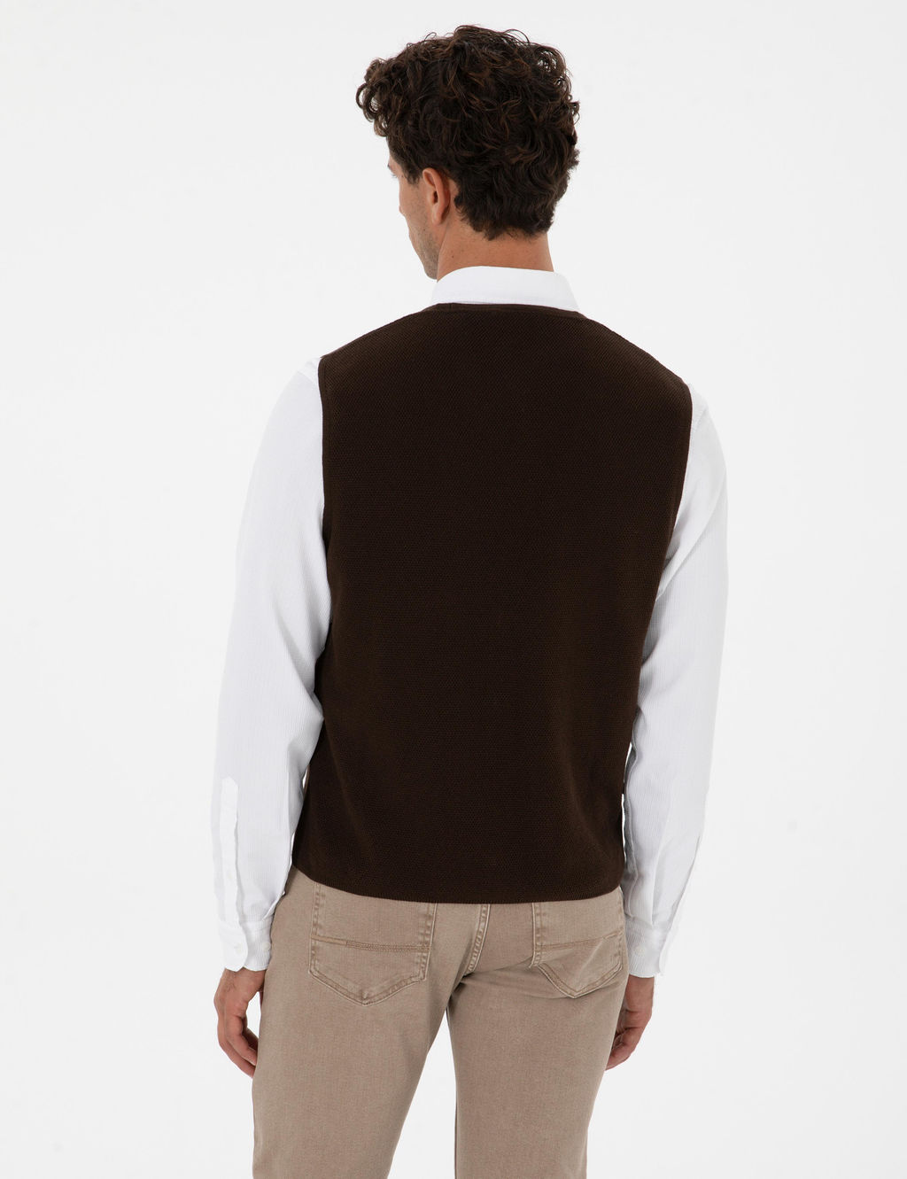 Koyu Kahverengi Triko Yelek - Pierre cardin фото 5
