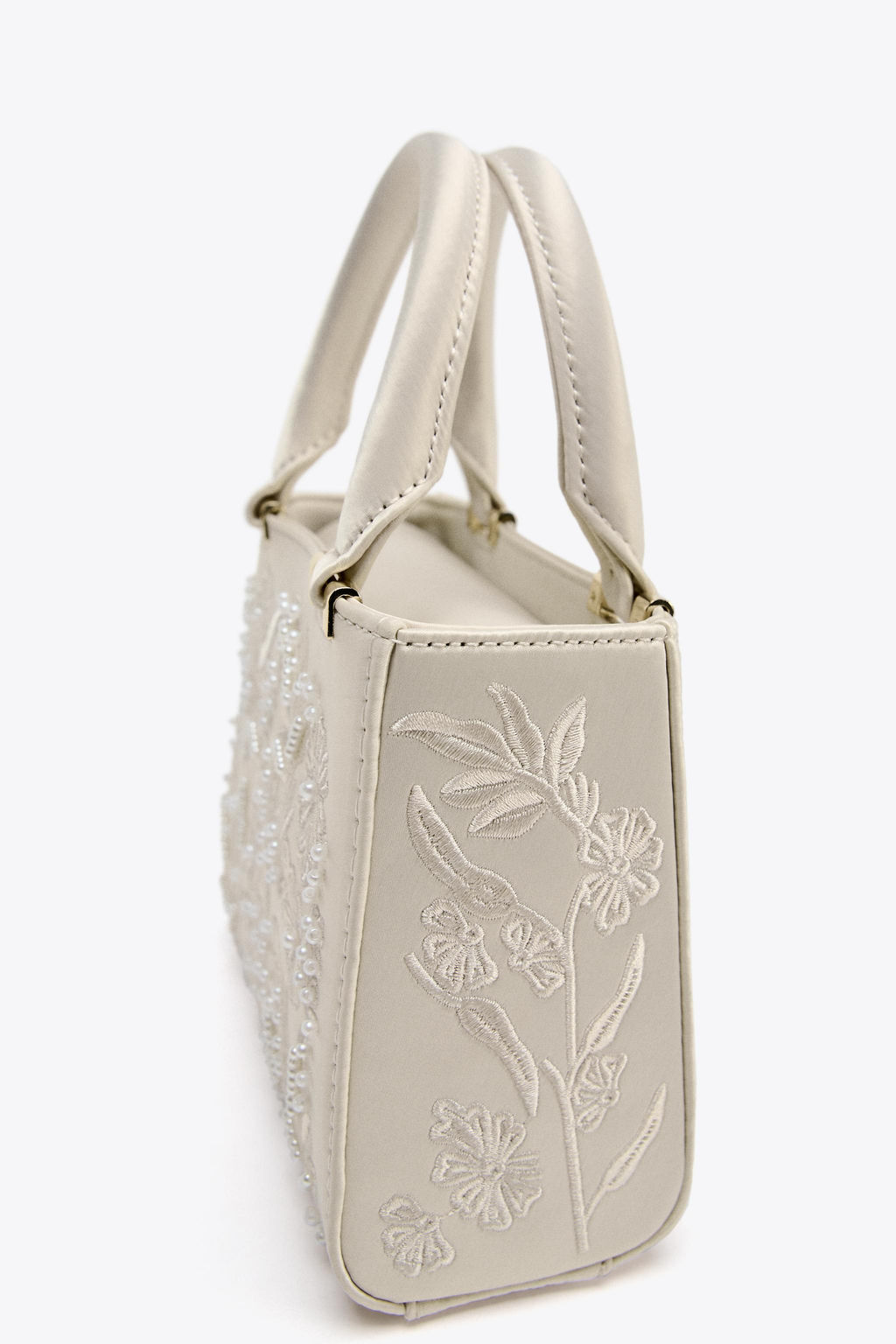 SATIN-EFFECT PEARL HANDBAG - Zara фото 4