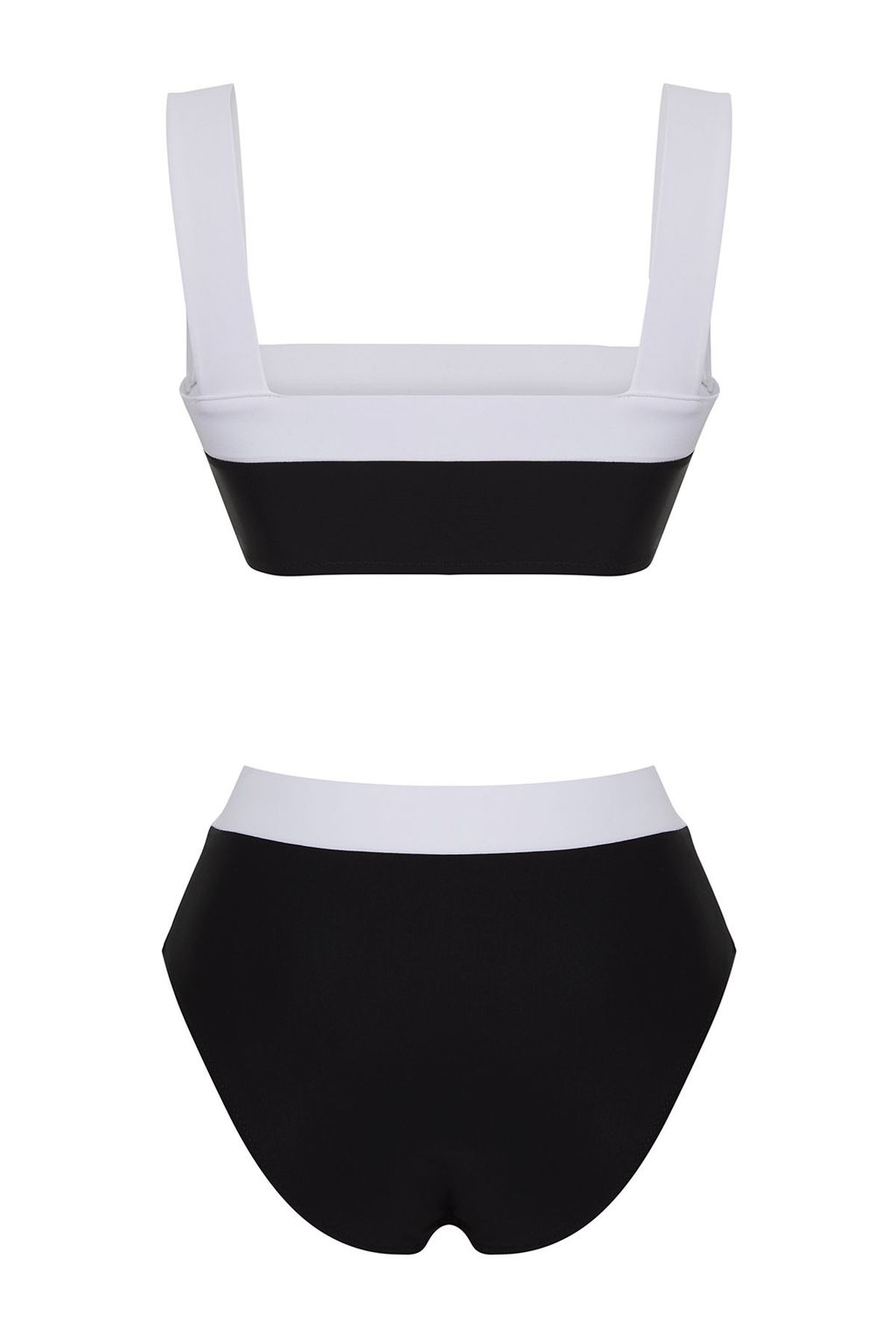 TRENDYOLMILLA Siyah-Beyaz Bralette Renk Bloklu Yuksek Bel Regular Bikini Tak?m? TBESS25BT00062  фото 7