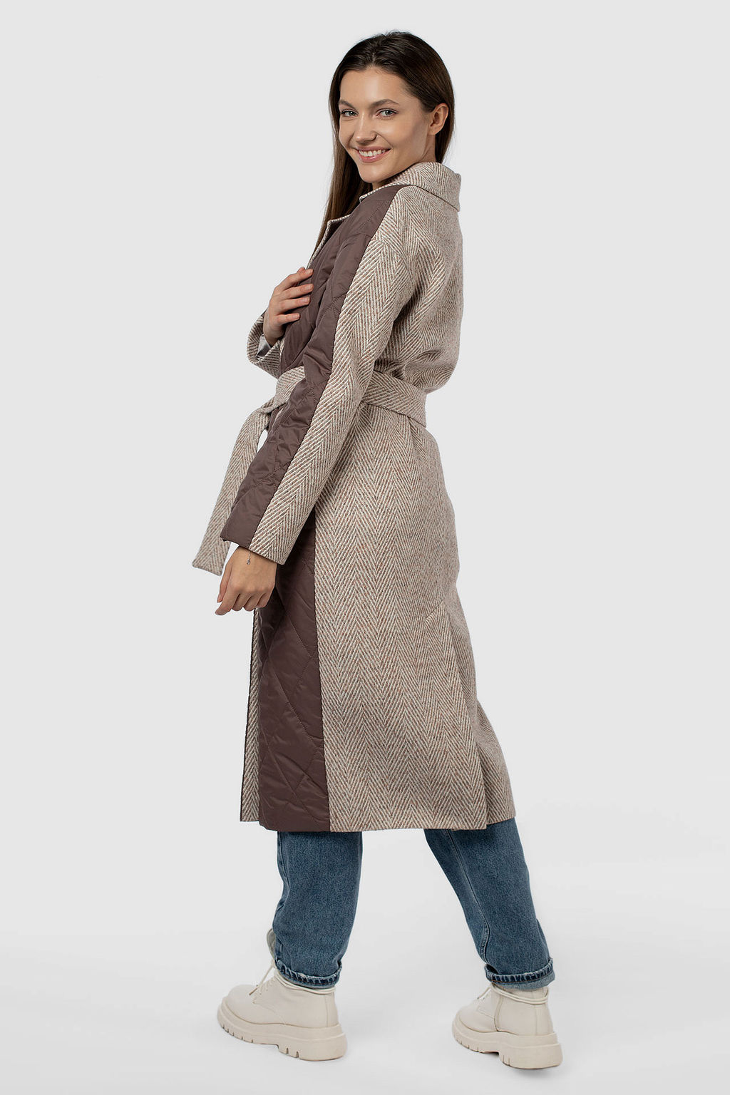 Пальто женское демисезонное (пояс) - El podio фото 6