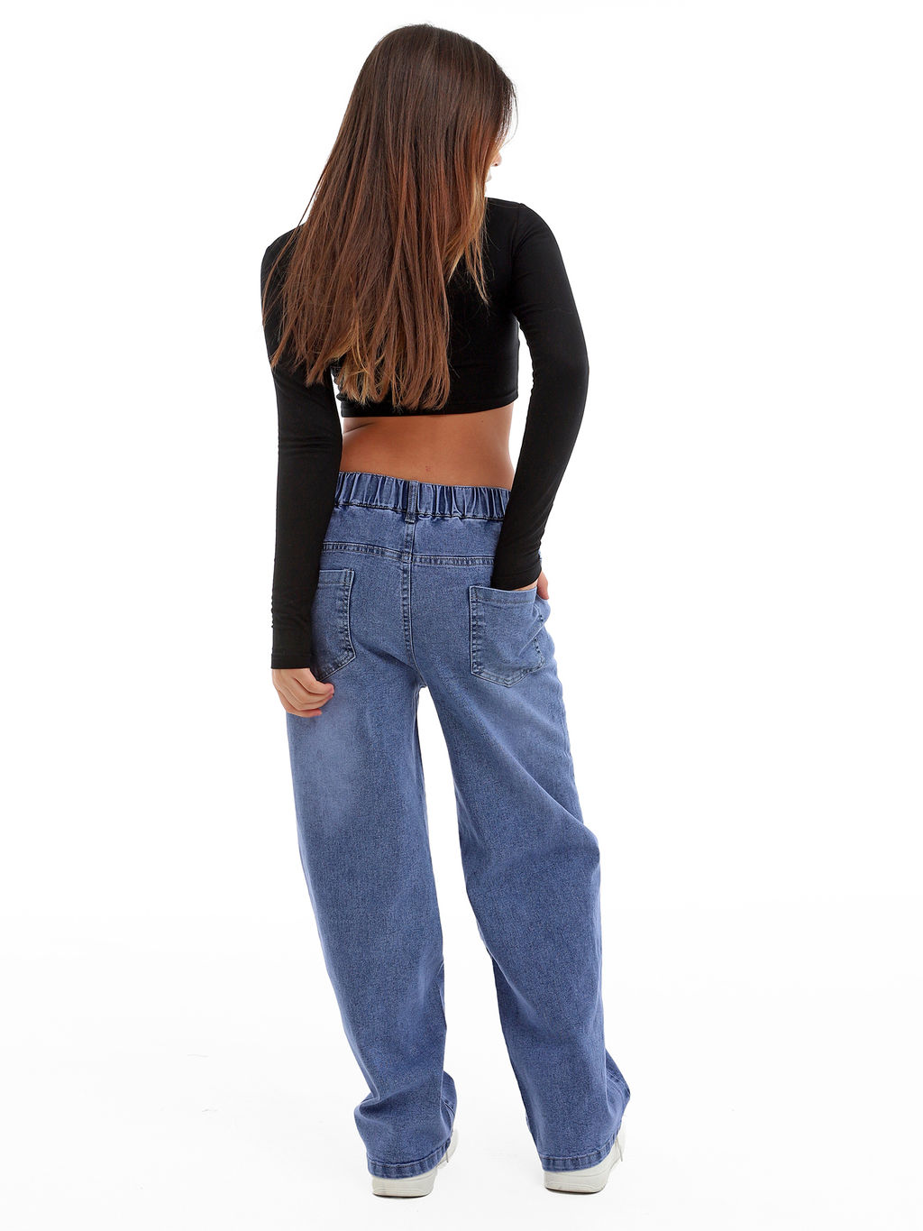 Джинсы-багги для девочек - Синий мир фото 16