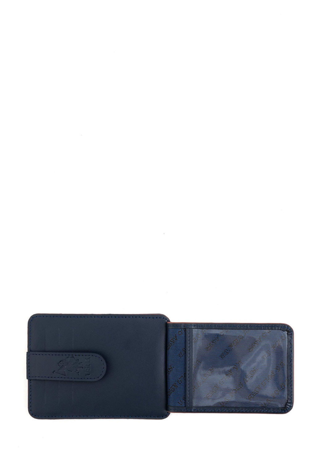 Мужской темно-синий кошелек Неожиданная скидка в корзине