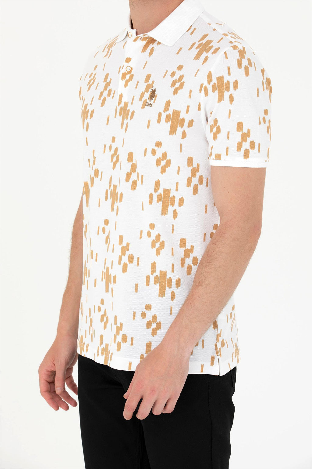 U. S. Polo Assn Мужская футболка светло-коричневого цвета с воротником-поло - U.s. polo assn фото 6