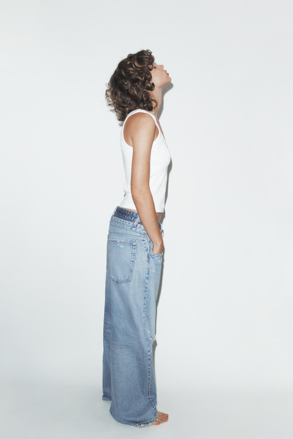 TRF STRAIGHT JEANS WITH DOUBLE WAISTBAND - Zara фото 13