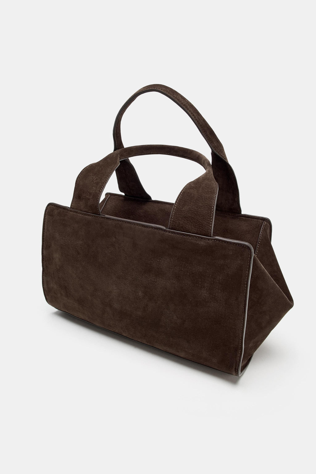 DOUBLE HANDLE SPLIT SUEDE LEATHER BAG - Zara фото 5