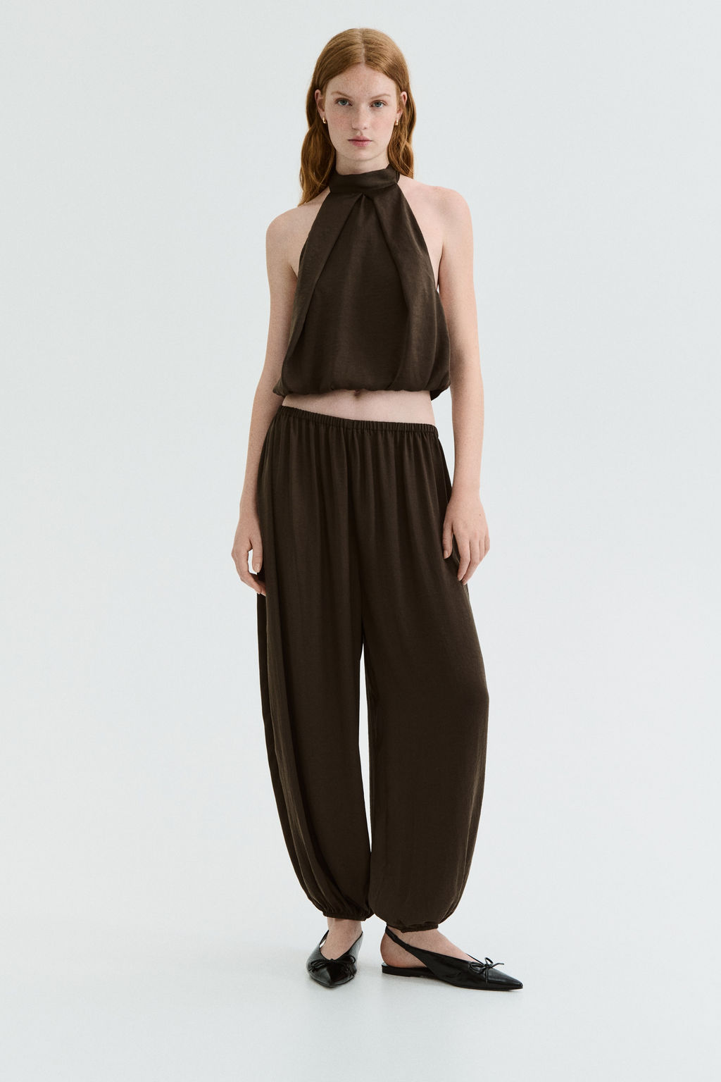 Pantal?n de sat?n con perneras globo - H&m фото 2
