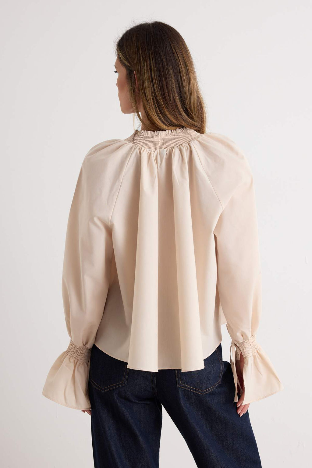 Bej Gipe Detayl_ Boho Geni_ Kal_p Dokuma Bluz TWOAW27BZ00229