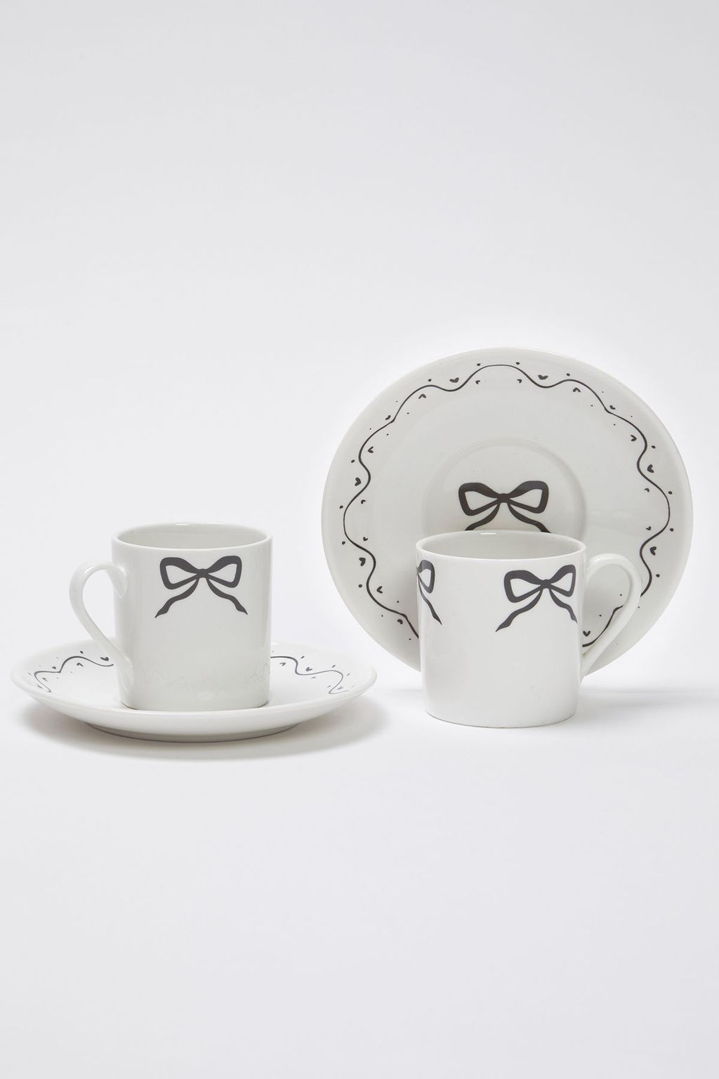 Trendyolmilla Home 2li Porselen Fiyonk/Kurdele Bask?l? Kahve Fincan? TPHSS25KFC00005 фото 7