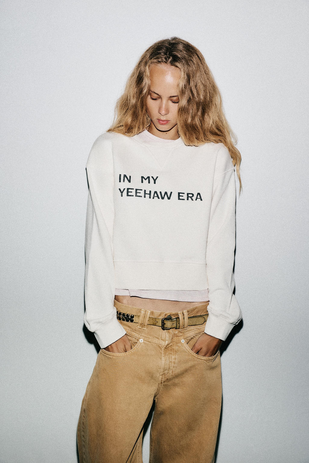 SLOGAN CROP SWEATSHIRT - Zara фото 10