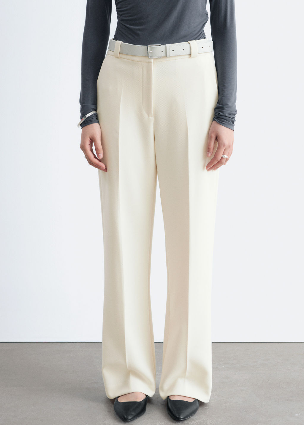 Pantalones rectos con pliegues marcados - H&m фото 8