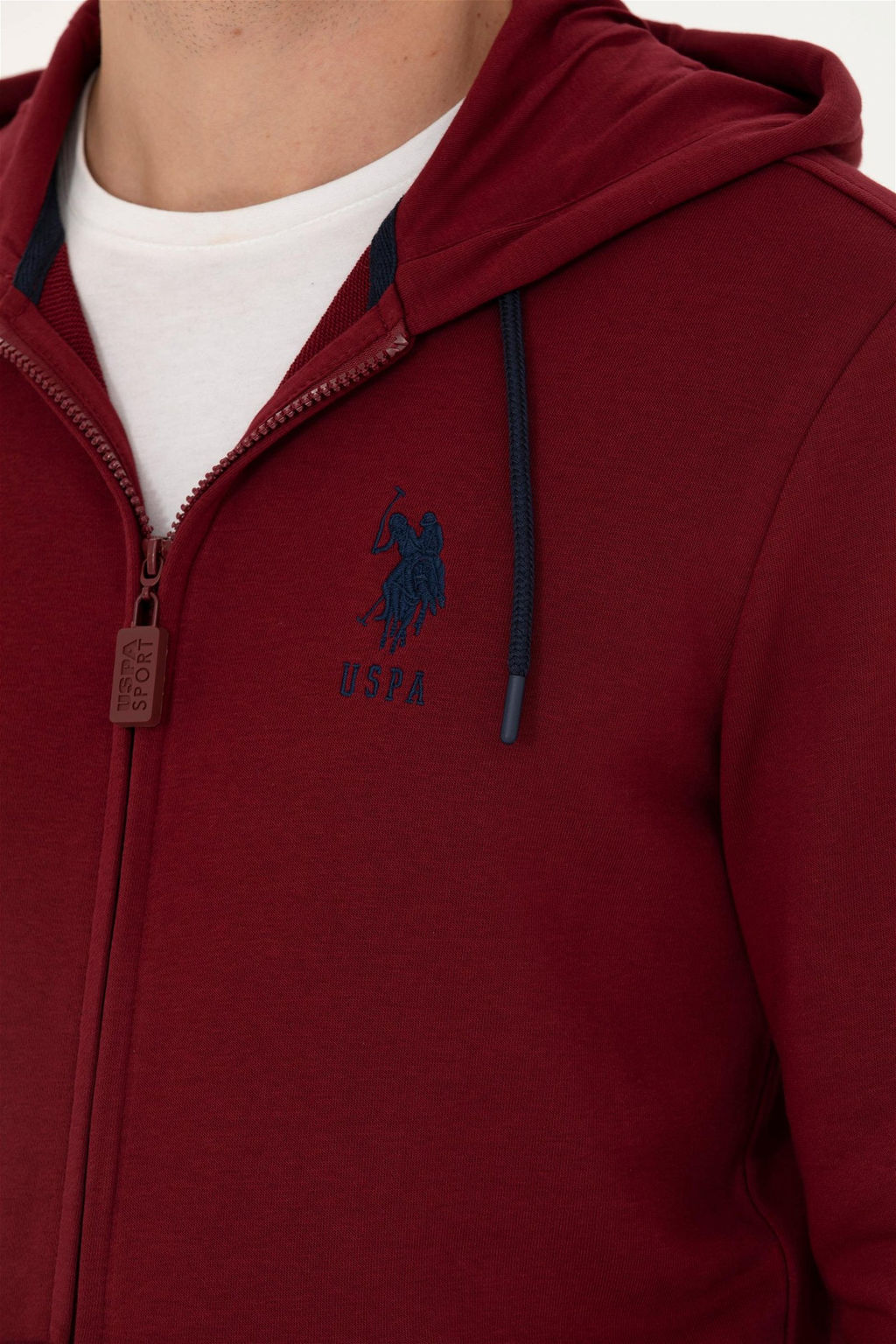 Свитшот мужской U. S. Polo Assn бордово-красный из хлопка - U.s. polo assn фото 7