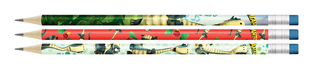 ВКФ Гигантозавр GGZ-3P-01 Набор графитных карандашей круглые с ластиком ОПП  Билл заточенный ТМ (HB) 10 х 3 шт. Hot Print