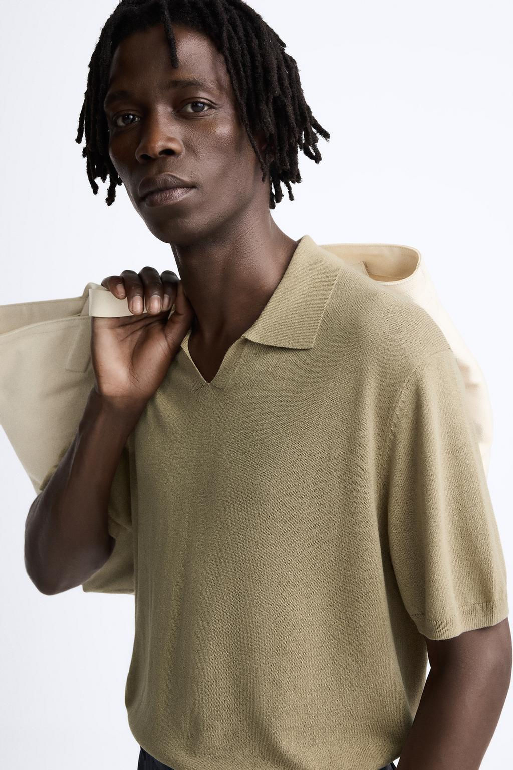 LYOCELL - LINEN KNIT POLO SHIRT - Zara фото 8