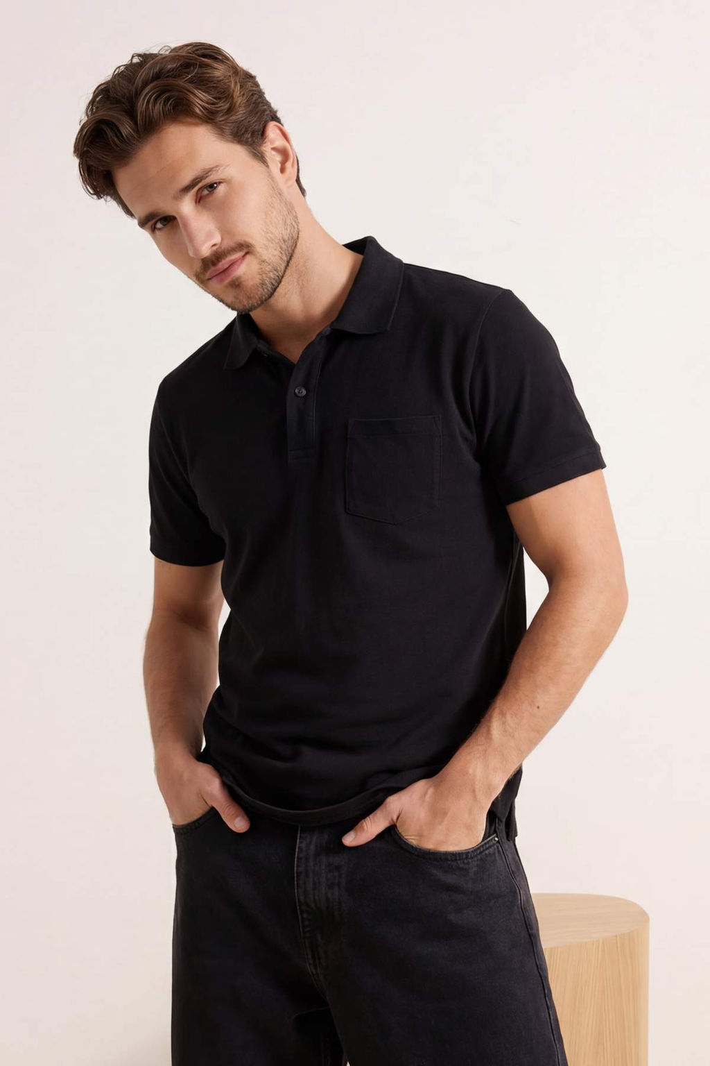 Ekru Regular/Rahat %100 Pamuk Tek Cepli Polo Yaka T-shirt TMNSS26PO00018 - Trendyolmilla фото 12