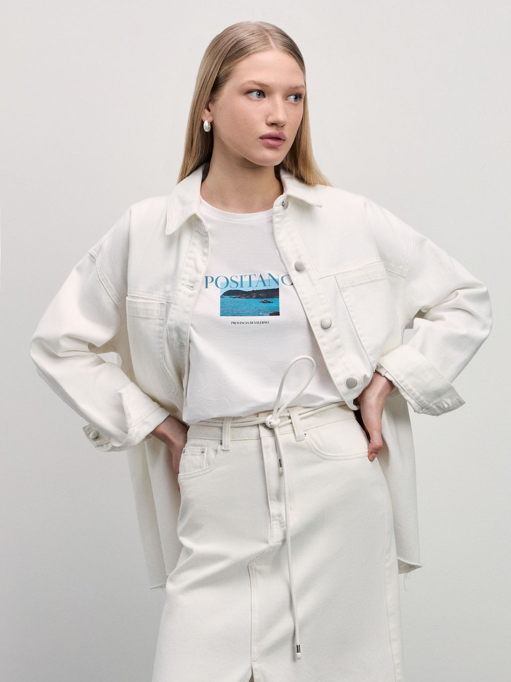 Футболка прямого кроя с принтом / Zarina  фото 2